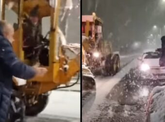 Ο Μπέος κυνήγαγε εκχιονιστικά στον Βόλο και τους έριχνε… μπινελίκια: «Τρέλα γ@μ& το σπίτι μου» (vid)