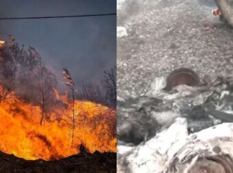 Εικόνες που δεν χωράει το μυαλό: Άμορφη μάζα, λιωμένα σίδερα το τροχόσπιτο στο οποίο κάηκε ζωντανή η ηλικιωμένη στον Αλμυρό