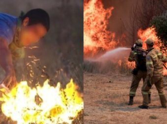 17χρονος καταγράφηκε να βάζει φωτιά σε θάμνο στα Ψαχνά – Τον κατήγγειλε η μητέρα του