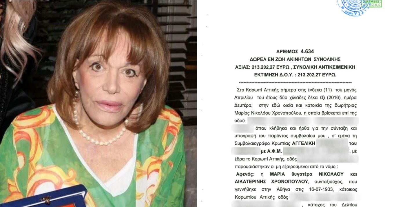 Τούμπα όλα: Συμβολαιογραφικές πράξεις με το «Χαμόγελο του Παιδιού» ανατρέπουν τη διαθήκη της Μαίρης Χρονοπούλου