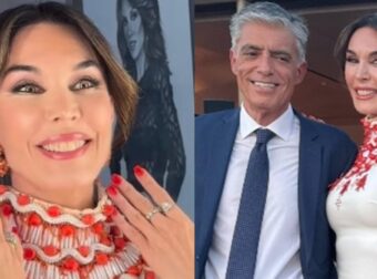 Όλοι καρφώθηκαν στην… κοτρόνα που φορούσε στο δεξί της χέρι: Σα… νύφη η Στεφανίδου στα λευκά με μακριά ουρά