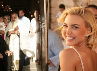 Σαν κουφέτο: Η Αλεξάνδρα Παναγιώταρου πήγε καλεσμένη σε βάφτιση στη Φολέγανδρο & όλοι κοιτούσαν 1 πράγμα πάνω της