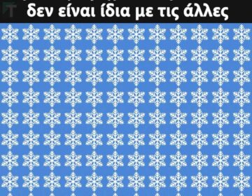 Μόνο άνθρωποι με σοβαρό υψηλό IQ μπορούν να βρουν αμέσως την χιονονιφάδα που δεν είναι ίδια με τις άλλες
