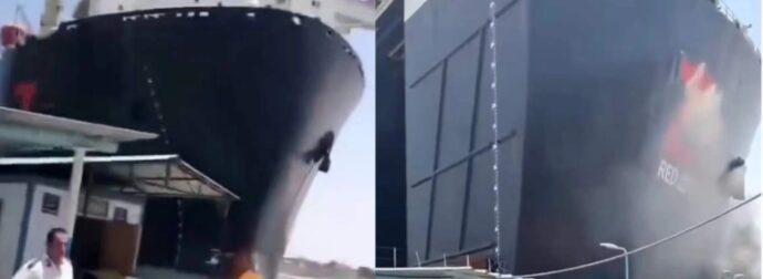 Πλοίο-γίγας «καβάλησε» την προβλήτα στο εμπορικό λιμάνι