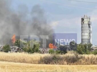 Φωτιά στις Σέρρες – Καίγεται εργοστάσιο ξυλείας (εικόνες)