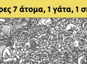 Βρείτε τα 7 άτομα την 1 γάτα και τον 1 σκύλο