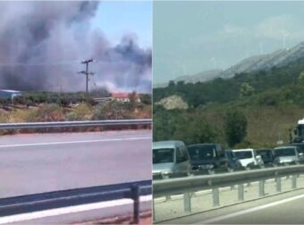 Φωτιά  δίπλα από την Ιόνια Οδό – Από την Παλαιά Εθνική η κυκλοφορία
