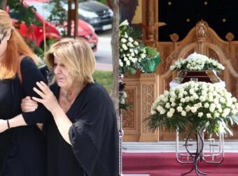Άλκης Γιαννακάς: Βαρύ το κλίμα στην κηδεία του – Υποβασταζόμενη η σύντροφός του – Φωτογραφίες