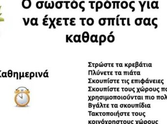 Δείτε ποιος είναι ο βέλτιστος τρόπος για να διατηρείτε το σπίτι καθαρό