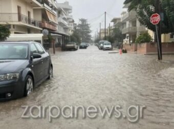 Πλημμύρισαν οι δρόμοι στα Χανιά και στο Ηράκλειο από το πολύ νερό που έριξε