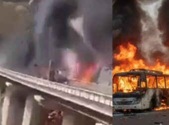 Σαουδική Αραβία: Λεωφορείο με προσκυνητές συγκρούστηκε με βυτιοφόρο και τυλίχθηκε στις φλόγες – Δεκάδες νεκροί (video)