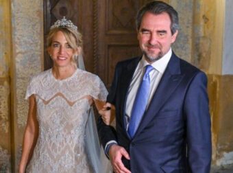 Χρυσή Βαρδινογιάννη: Κομψή στο πλευρό του Νικόλαου σε βασιλικό γεύμα στη Μαδρίτη