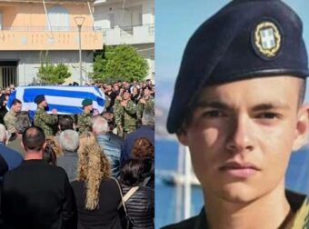 Ανείπωτος πόνος στην κηδεία του 19χρονου που σκοτώθηκε στη Ρόδο – Τύλιξαν με την γαλανόλευκη σημαία το φέρετρό του
