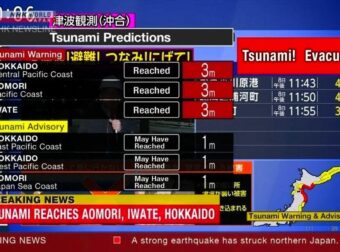 ΙΑΠΩΝΙΑ: Τρομακτικός σεισμός 7,6 Ρίχτερ – Προκλήθηκε τσουνάμι 40 εκατοστών