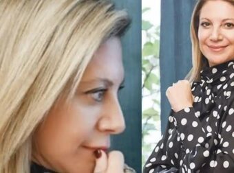 Η φωτογράφηση της Καρυστιανού με  την φωτογραφία πίσω από θρησκευτικές εικόνες