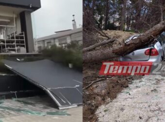 ΣΥΝΑΓΕΡΜΟΣ ΣΤΗΝ ΠΑΤΡΑ: Ξηλώθηκαν βιτρίνες 25 μέτρων, πτώσεις δέντρων και ανατροπές νταλίκας