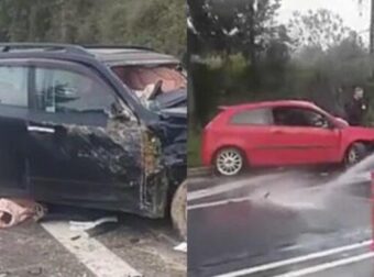 Τραγωδία: Σοκαριστικό τροχαίο με έναν νεκρό και τρεις τραυματίες – Σμπαραλιάστηκαν τα αυτοκίνητα (video)