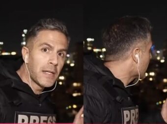 Η στιγμή που πύραυλος στο Ισραήλ περάνει πάνω από το κεφάλι του δημοσιογράφου του ΣΚΑΪ