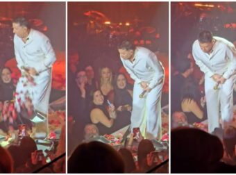 Γιώργος Μαζωνάκης: Το «ατύχημα» στην πίστα που έκοψε την ανάσα – Πώς αντέδρασε ο καλλιτέχνης όταν δέχθηκε πανέρι σε ευαίσθητο σημείο