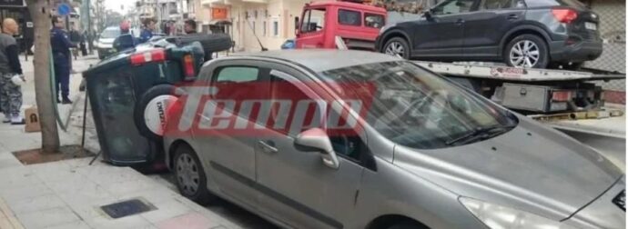 Σοκαριστικό τροχαίο στην Πάρτα σε κεντρικό δρόμο με Τετραμελή Οικογένεια σε τζιπ μετά από σύγκρουση