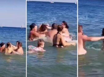 Δεν πίστευαν αυτό που έβλεπαν: Άγριο ξύλο μέσα στη θάλασσα μπροστά σε μικρό παιδί